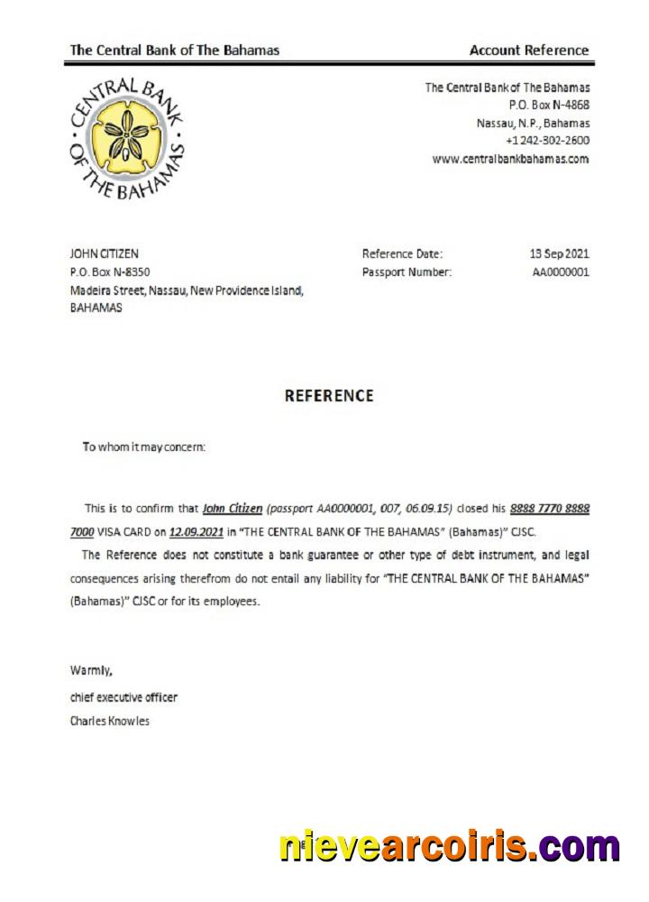 The Bahamas The central bank of The Bahamas closure reference